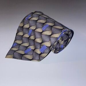 Grateful‎ Dead the Bayou 12th set 1996 silk Grey and blue abstract tie  Deadhead